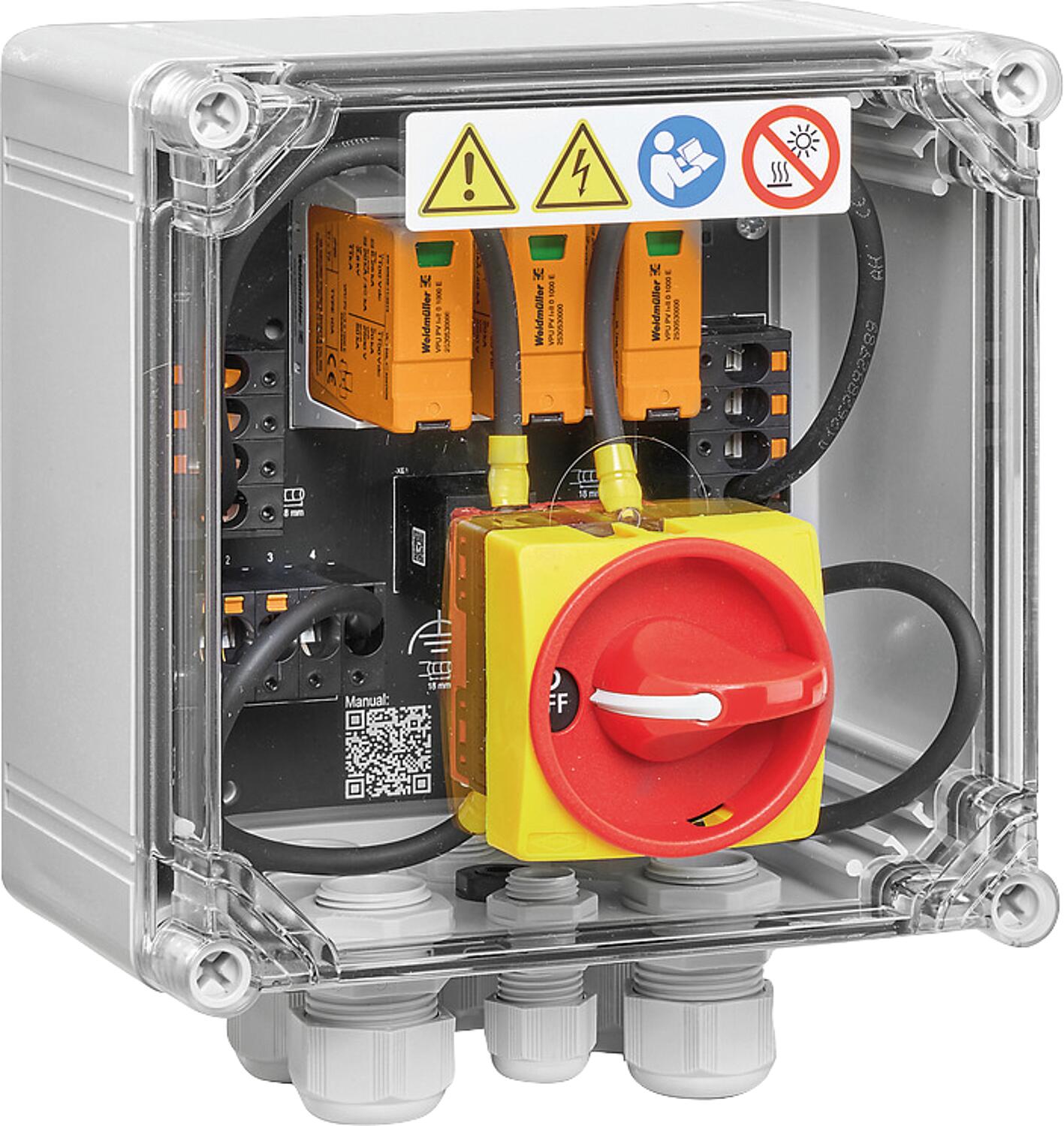 GAK für PV 1MPP, 3E/3A, Typ I+II, Push-In, Schalter