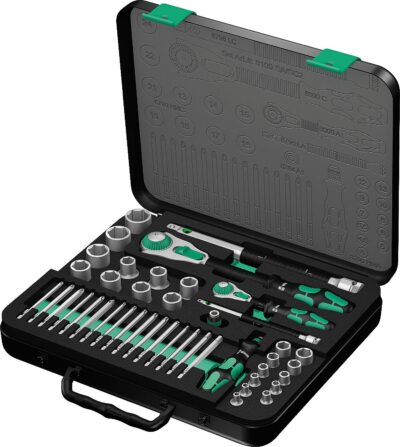 Knarrenset WERA 43-teilig 1/4" und 1/2" im Metallkoffer