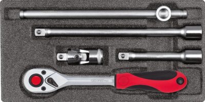 Steckschlüsselsatz GEDORE red 5-teilig 1/2" mit Ratsche