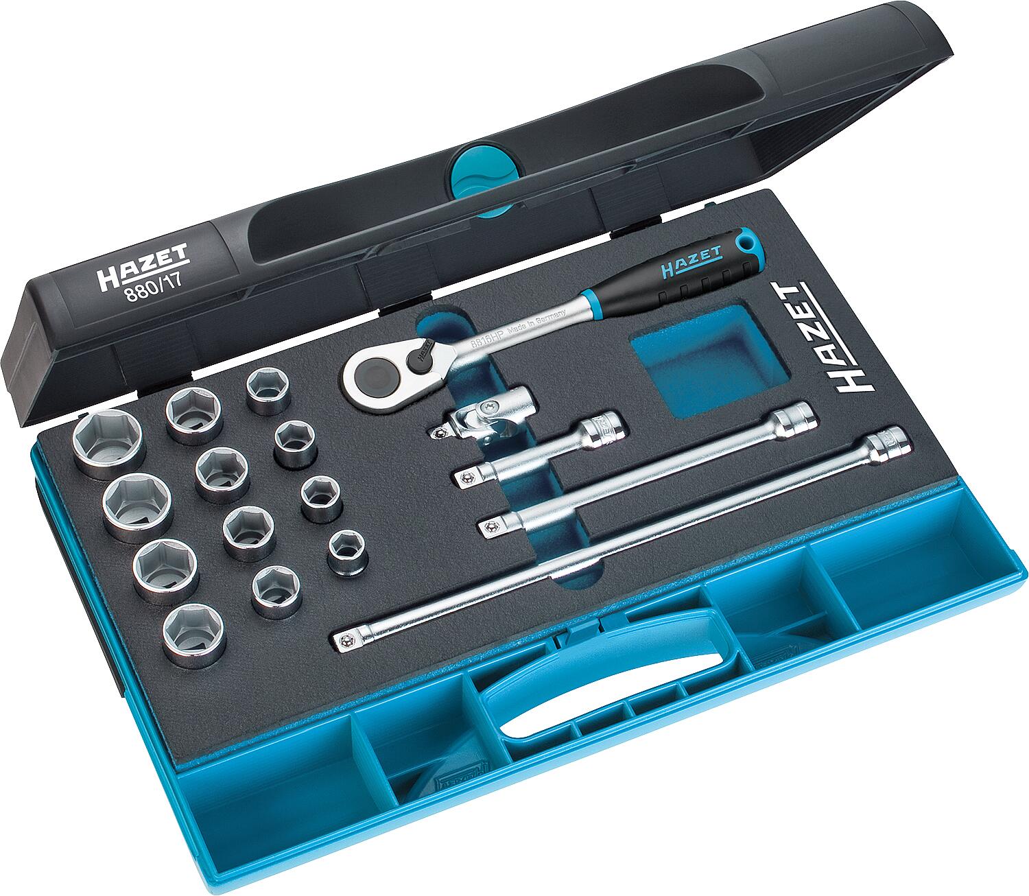 Steckschlüssel-Satz HAZET 3/8" 17-teilig mit Kunststoffkoffer