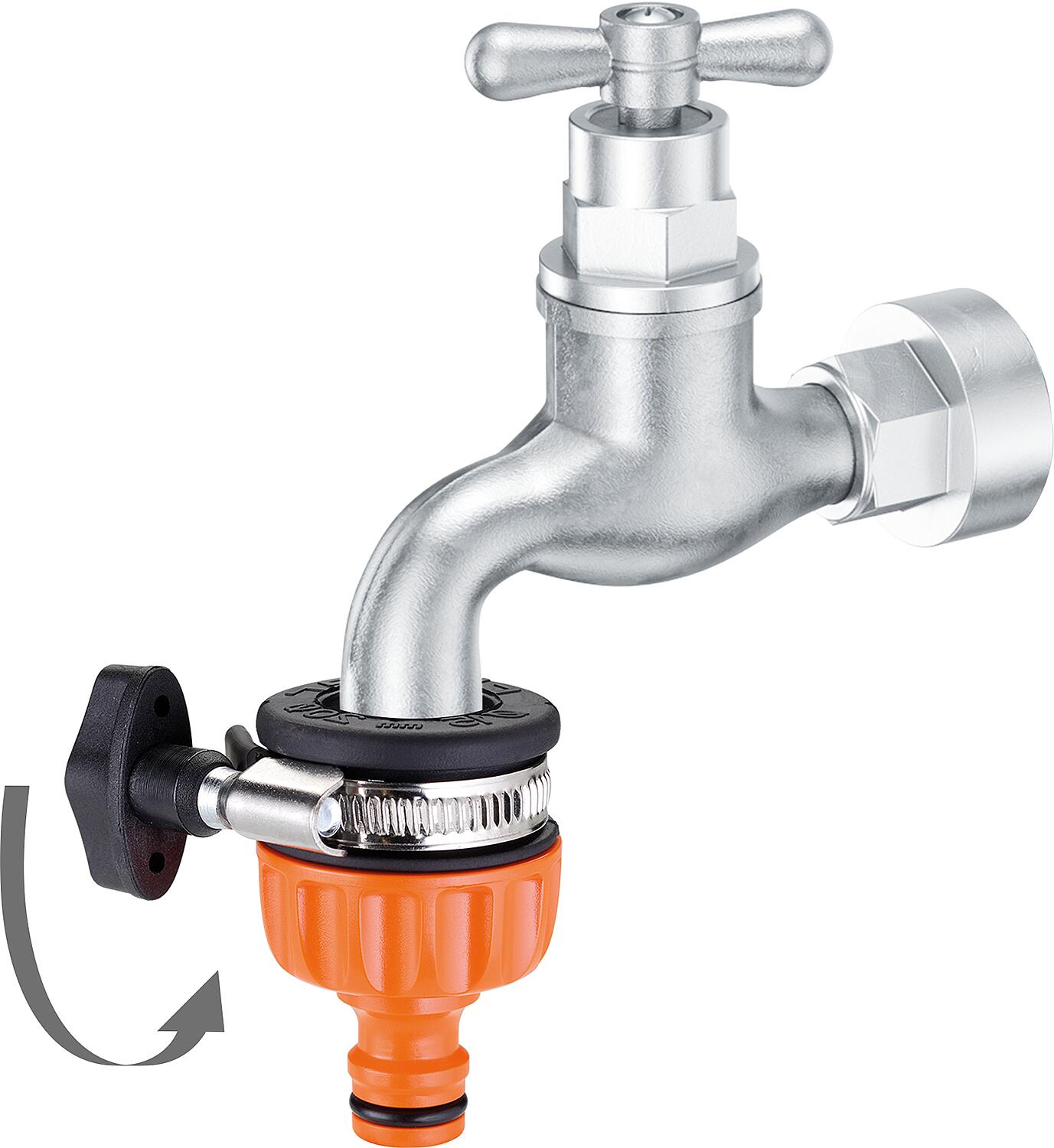 Wasserdieb-Hahnstück für glatte Ausläufe, D=15-20mm, mit Klemmanschluss – Bild 6