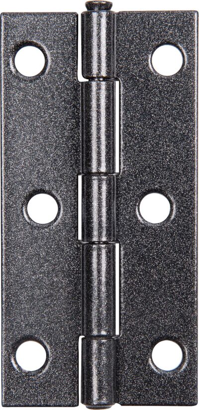 Scharnier DURAVIS® 80 x 40 x 1,25 mm, Material: Stahl, blau verzinkt, Oberfläche: schwarz-diamant, mit vernietetem Edelstahlstift