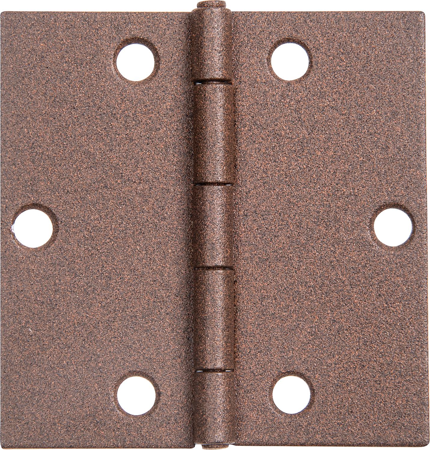Scharnier DURAVIS® 60 x 60 x 1 mm, quadratisch, Material: Stahl, blau verzinkt, Oberfläche: rostbraun, mit Edelstahlstift