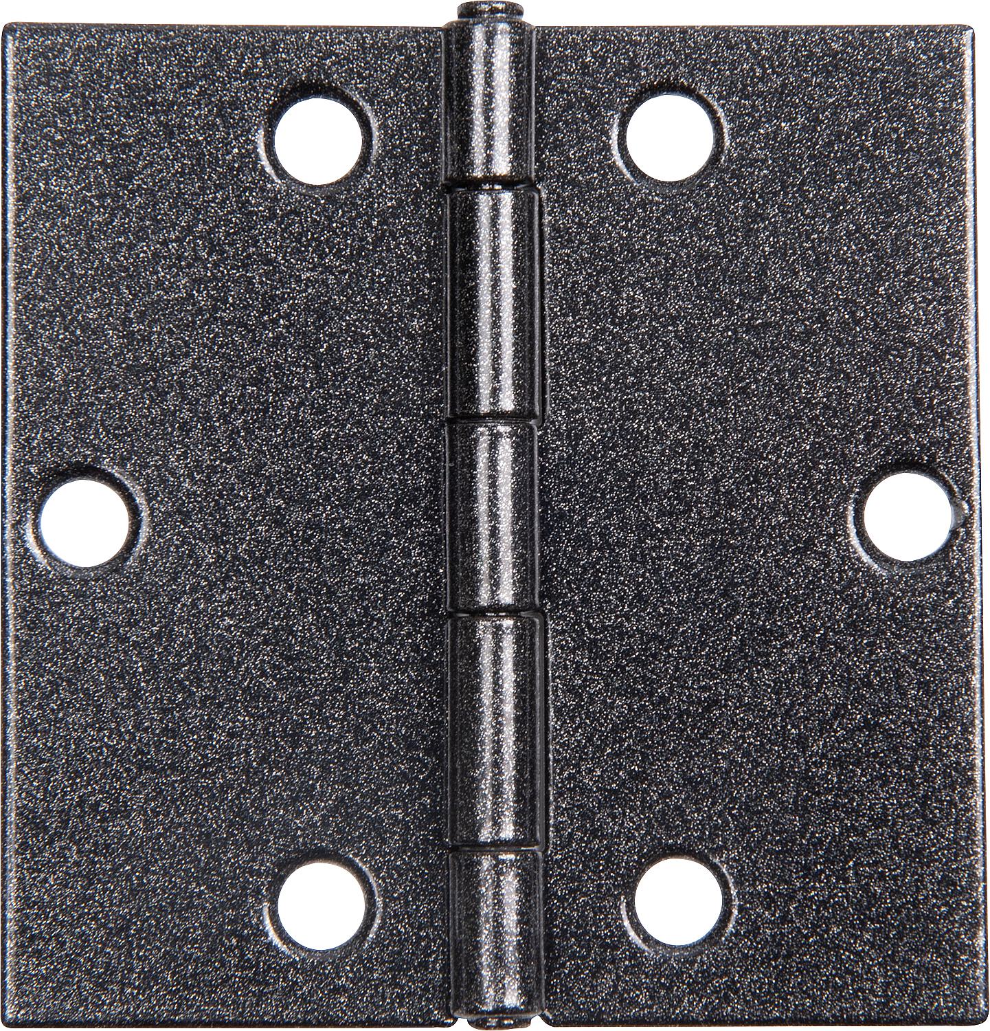 Scharnier DURAVIS® 60 x 60 x 1 mm, quadratisch, Material: Stahl, blau verzinkt, Oberfläche: schwarz-diamant, mit Edelstahlstift